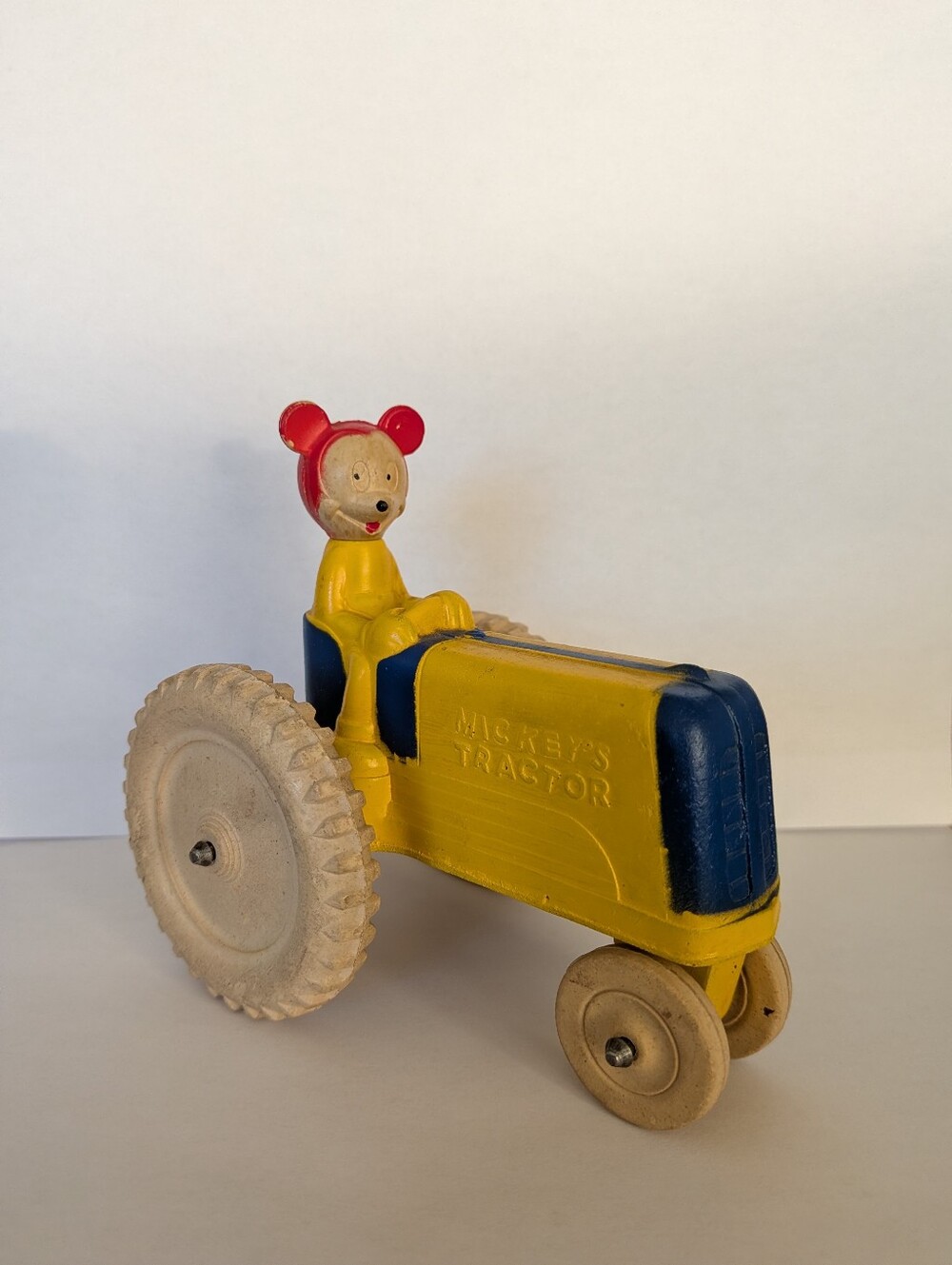 RARE Disney Mickey Mouse Vintage Yellow Tractor By Viceroy Sunruco